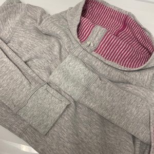 Lululemon grey + pink stripe pullover size 8